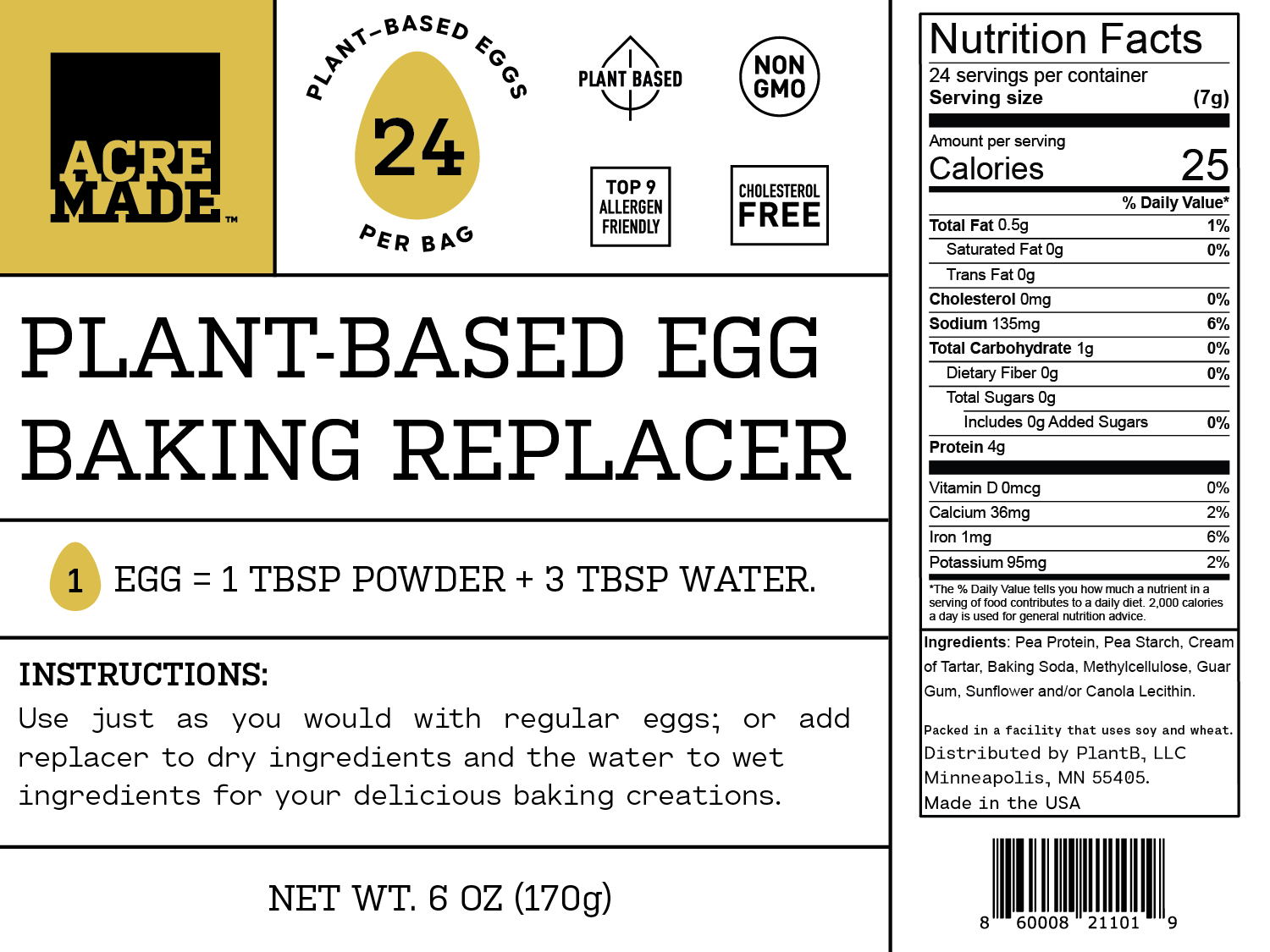 Acremade Plant-Based Egg Replacer for Baking