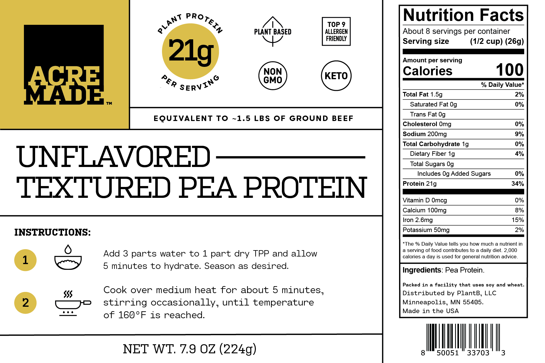 Acremade Plant-Based Textured Pea Protein